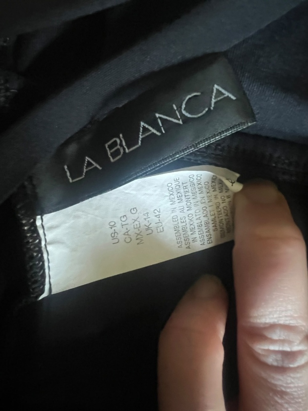 La Blanca Black Strappy Open Back One Piece Swimsuit Size 10 - Picture 5 of 5